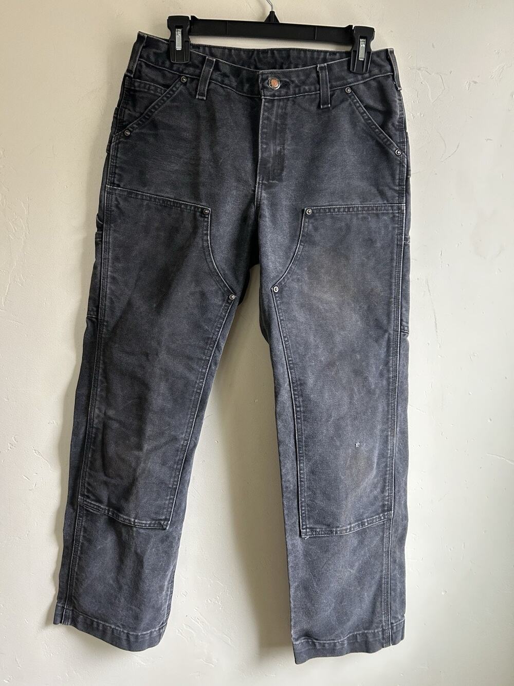 Carhartt 100681 001 Kane Double Knee Pants Womens 4 Black Faded Distressed